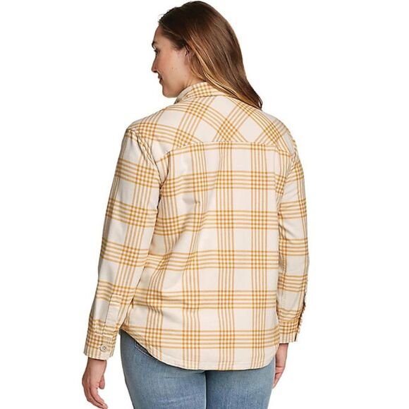 Eddie Bauer 2X Tall Cotton Flannel Plaid Sherpa Shirt Jacket Shacket - Picture 2 of 16